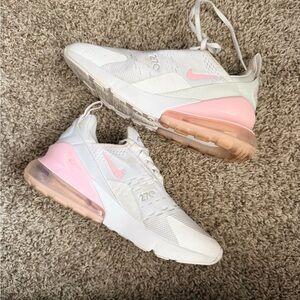Nike Women's White Sneakers with Pink Accents